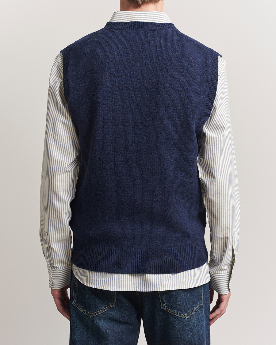 Herre | Trøjer | Baracuta | Shetland Virgin Wool Vest Navy