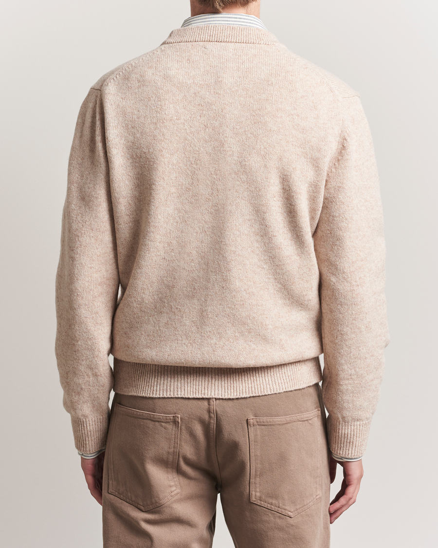Herre | Trøjer | Baracuta | Shetland Virgin Wool Cardigan Antique White