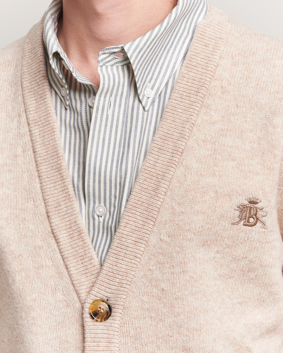 Herre | Trøjer | Baracuta | Shetland Virgin Wool Cardigan Antique White