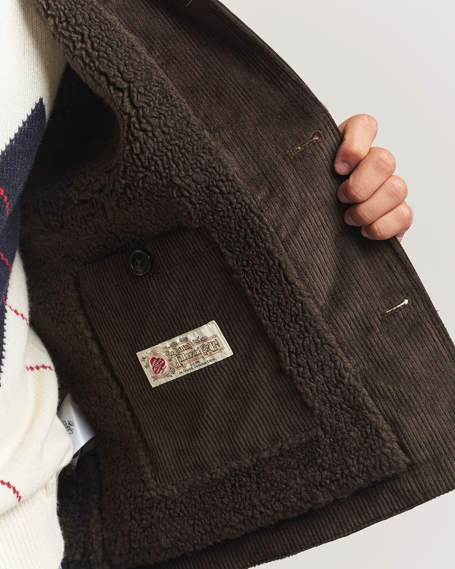 Herre | Jakker | Baracuta | Waxed Sherling Lined Deck Jacket Deep Moss