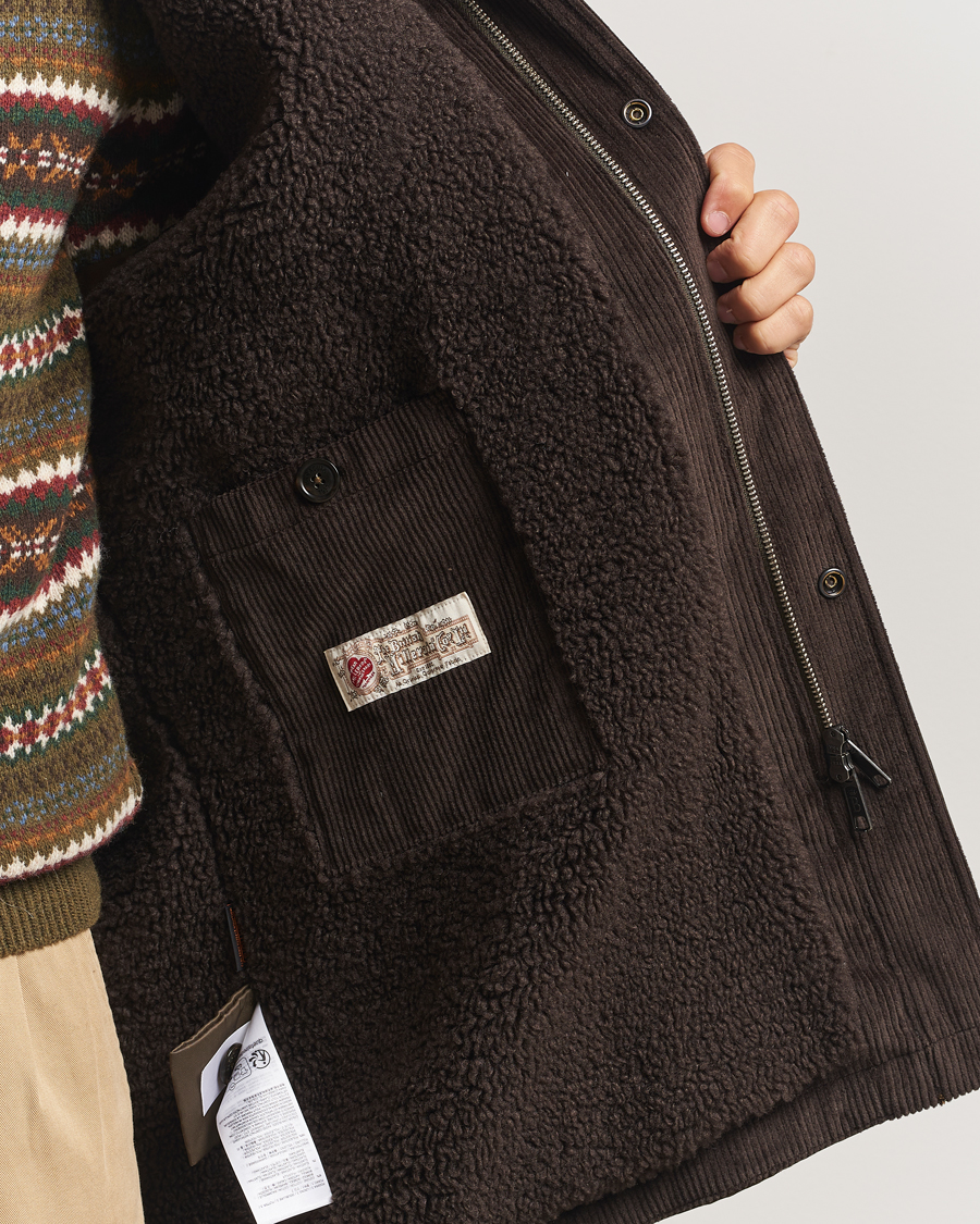 Herre | Jakker | Baracuta | Waxed Sherling Lined Parka Deep Moss