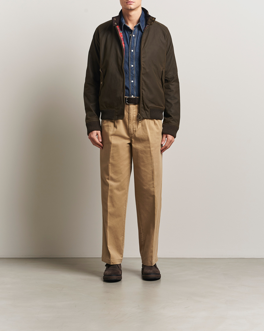 Herre | Jakker | Baracuta | Barbour x Porton Waxed Jacket Olive