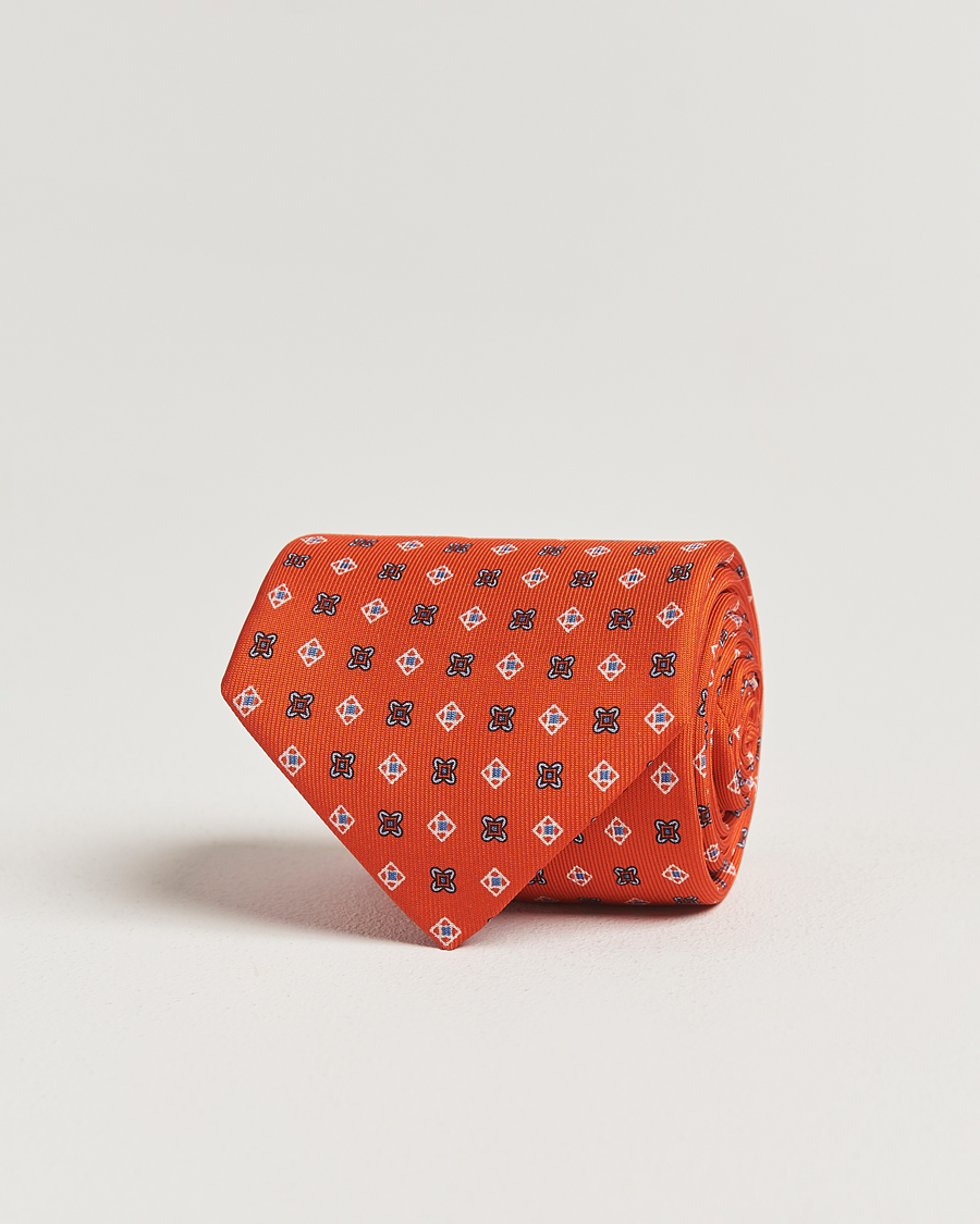 Herre | Slips | E. Marinella | 3-Fold Printed Silk Tie Red