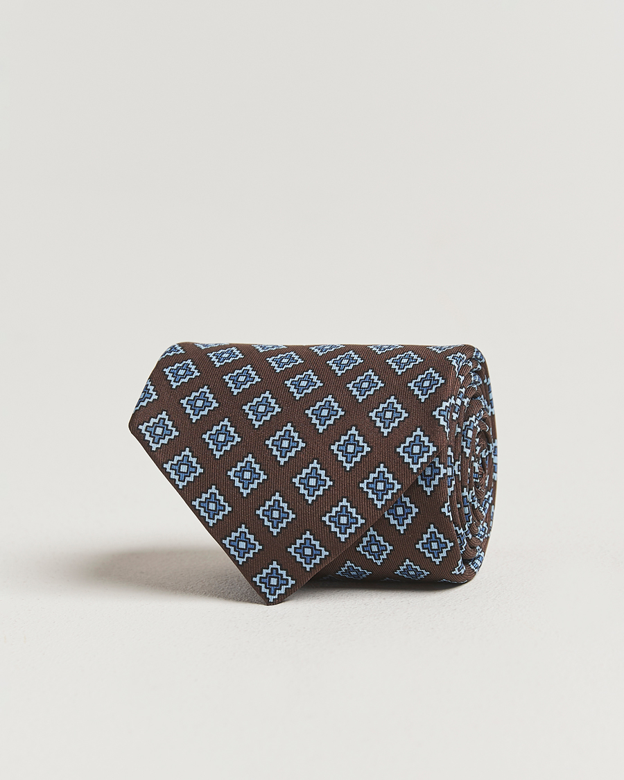 Herre | Slips | E. Marinella | Archivio 3-Fold Printed Silk Tie Brown