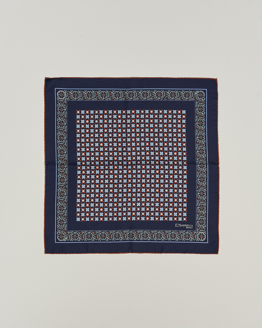 Herre | Lommeklude | E. Marinella | Silk Pocket Square Navy