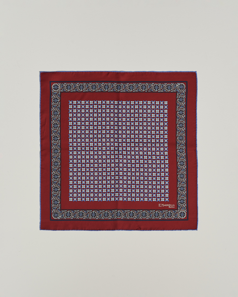 Herre | Lommeklude | E. Marinella | Silk Pocket Square Burgundy