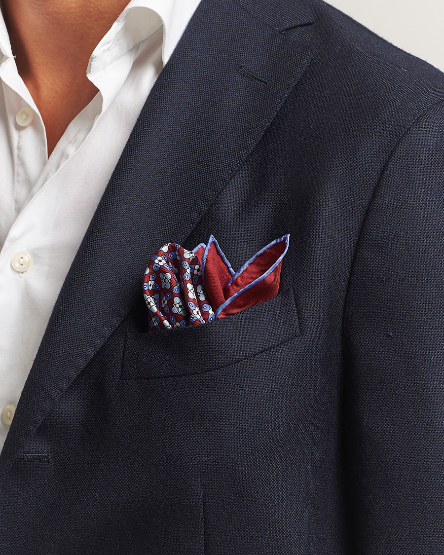 Herre | Lommeklude | E. Marinella | Silk Pocket Square Burgundy