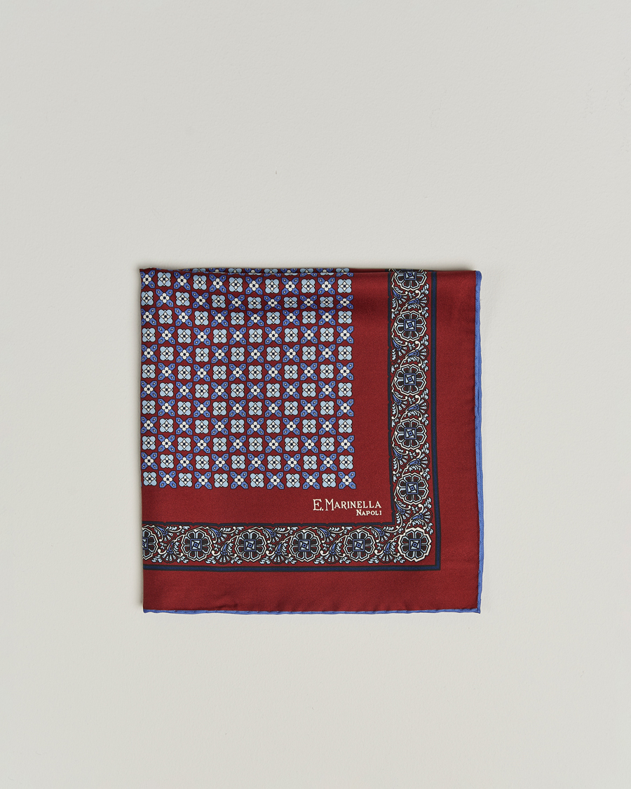 Herre | Lommeklude | E. Marinella | Silk Pocket Square Burgundy