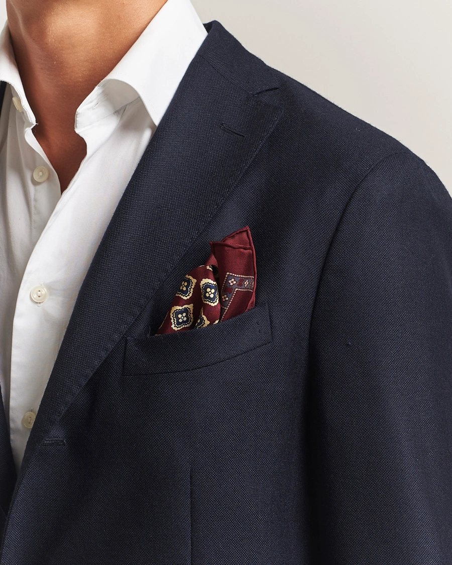 Herre | Lommeklude | E. Marinella | Archivio Silk Pocket Square Burgundy