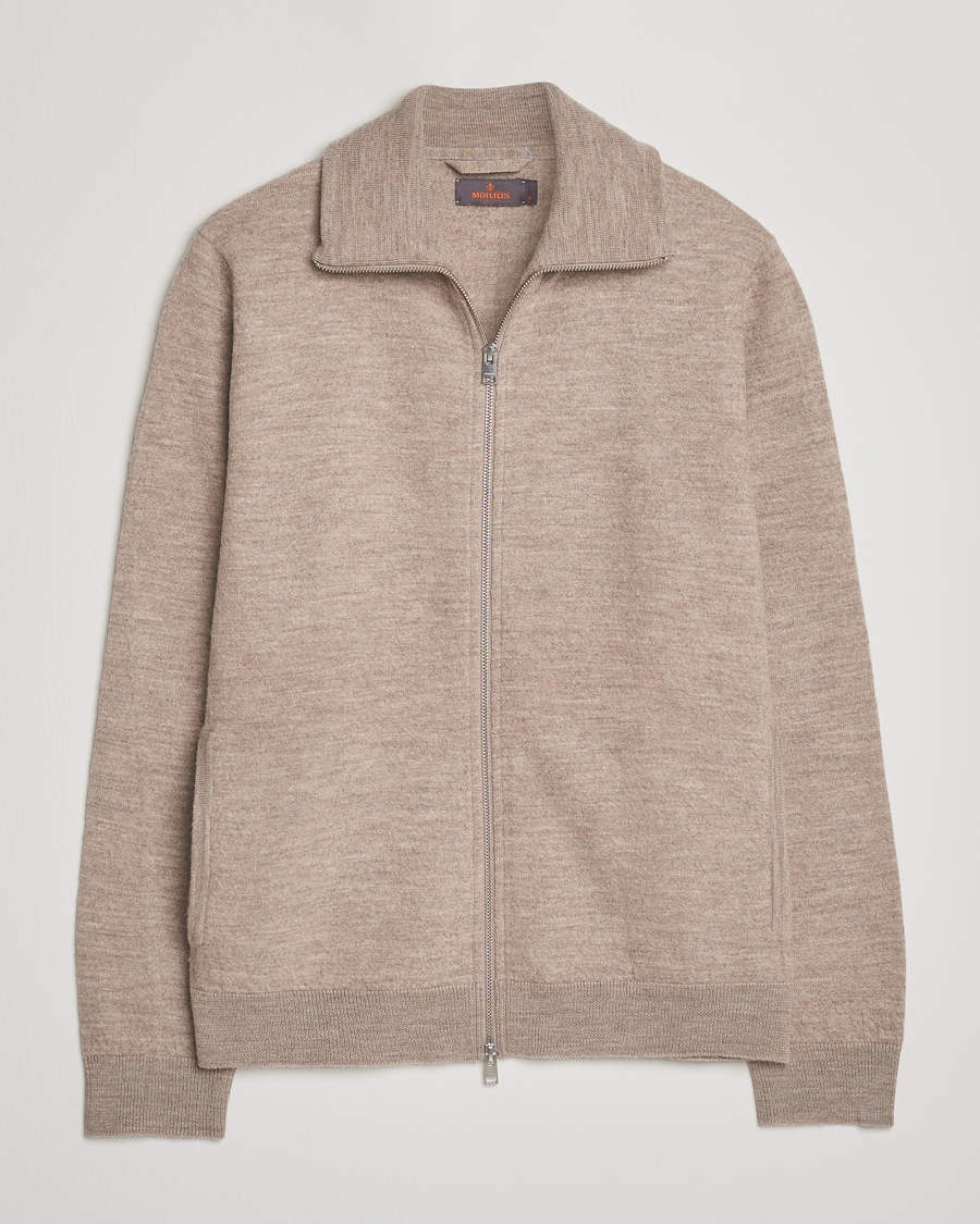 Herre | Trøjer | Morris | Corke Knitted Zip Jacket Khaki
