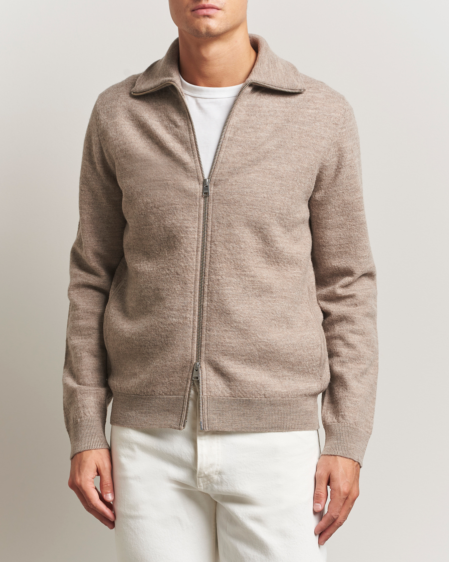 Herre | Trøjer | Morris | Corke Knitted Zip Jacket Khaki