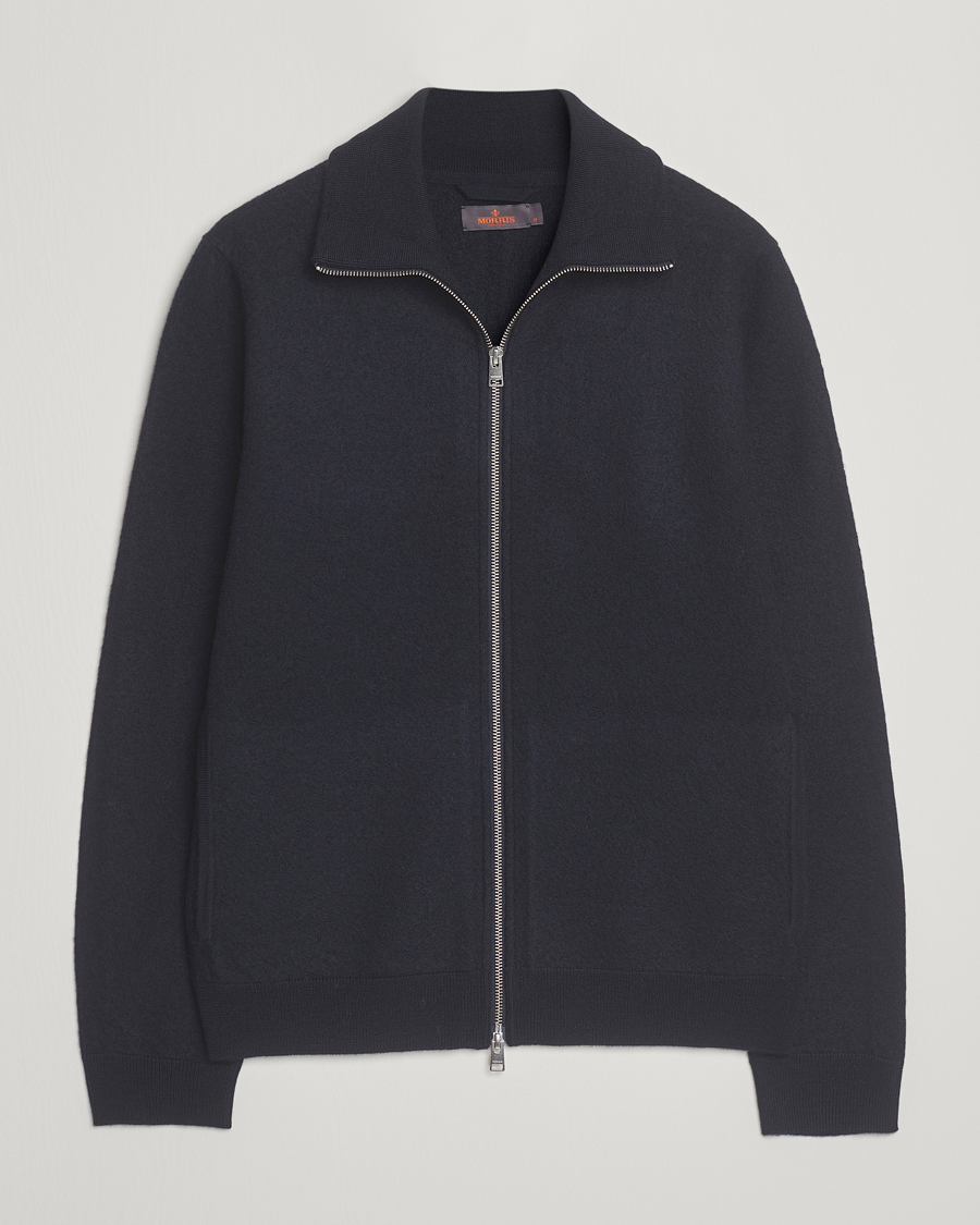 Herre | Trøjer | Morris | Corke Knitted Zip Jacket Navy