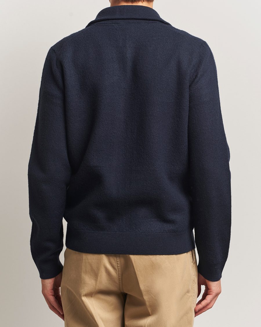 Herre | Trøjer | Morris | Corke Knitted Zip Jacket Navy