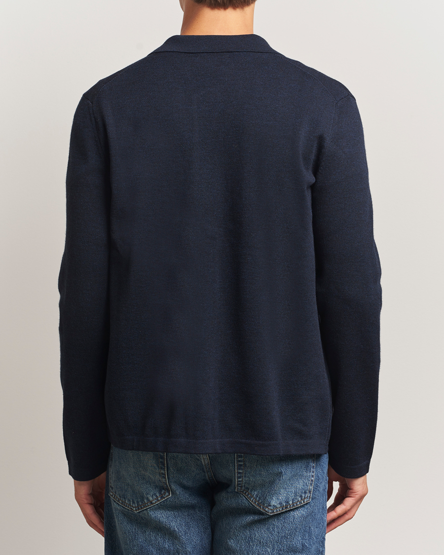 Herre | Skjorter | Morris | Merino Walter Overshirt Navy