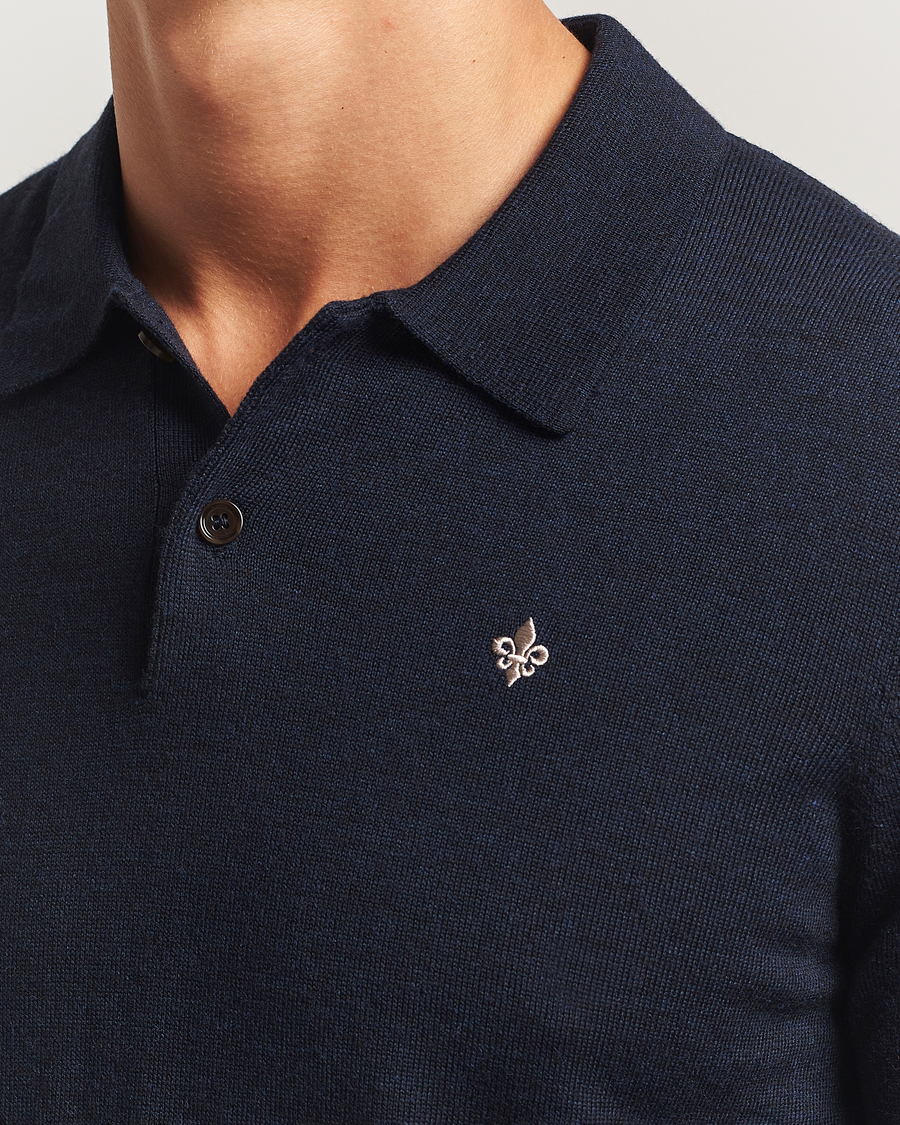 Herre | Trøjer | Morris | Merino Polo Knit Navy