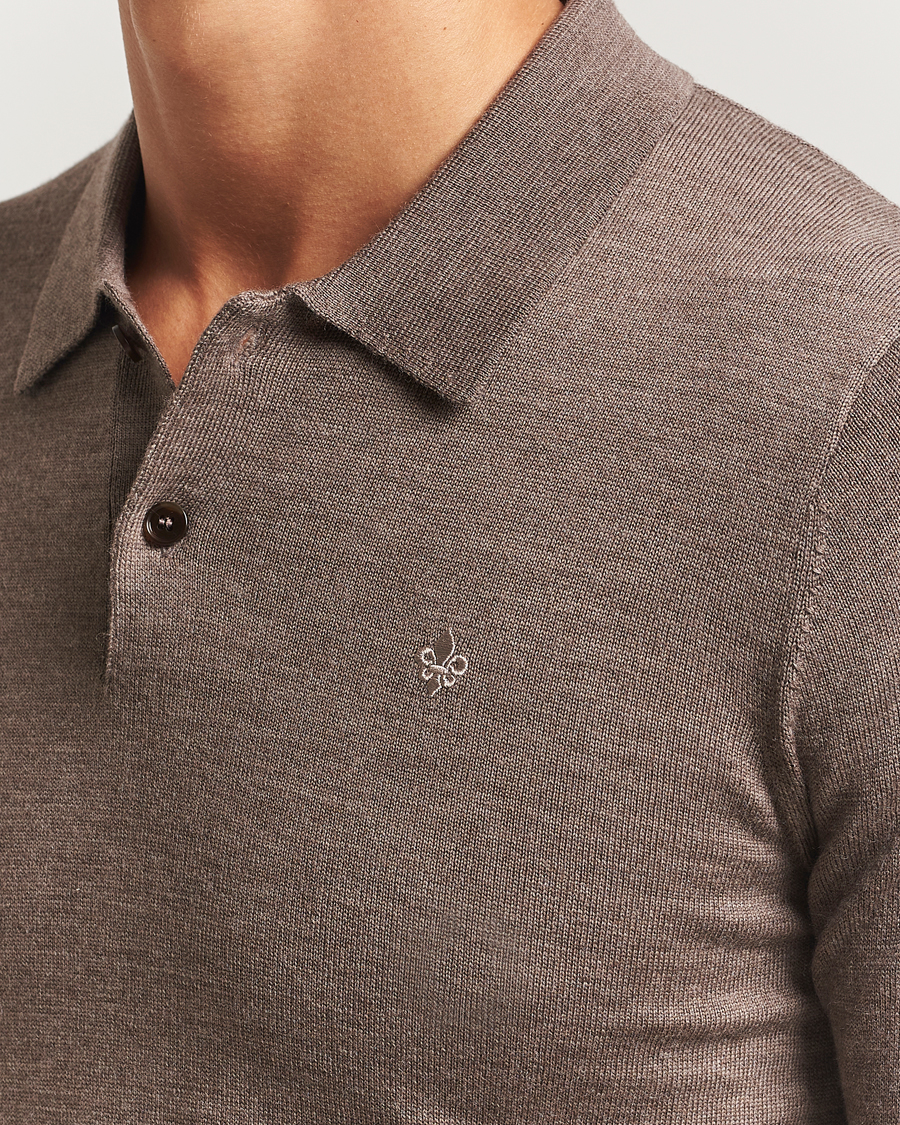 Herre | Trøjer | Morris | Merino Polo Knit Brown