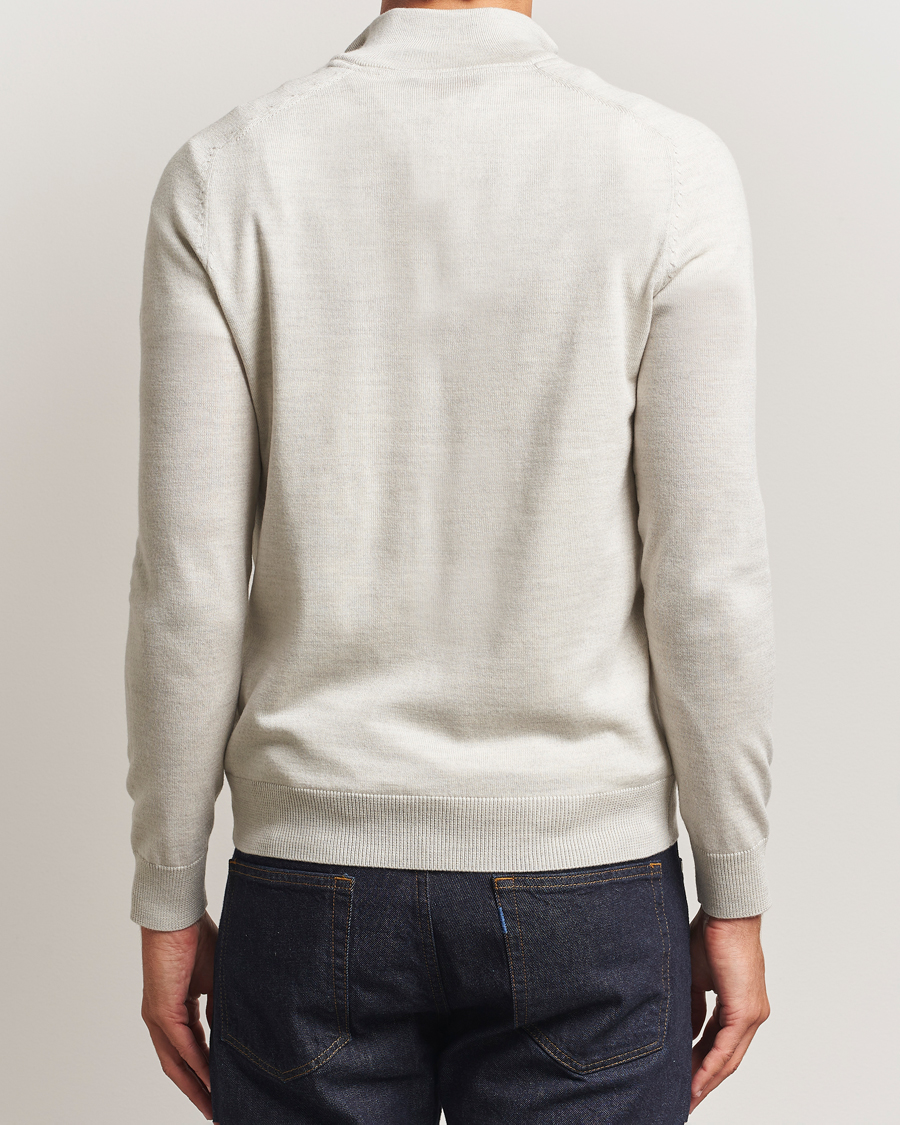 Herre | Trøjer | Morris | John Merino Half Zip Off White