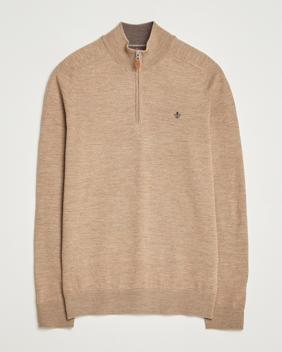 Herre | Trøjer | Morris | John Merino Half Zip Camel