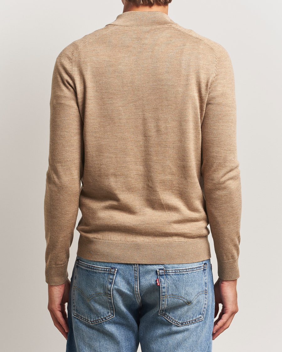 Herre | Trøjer | Morris | John Merino Half Zip Camel