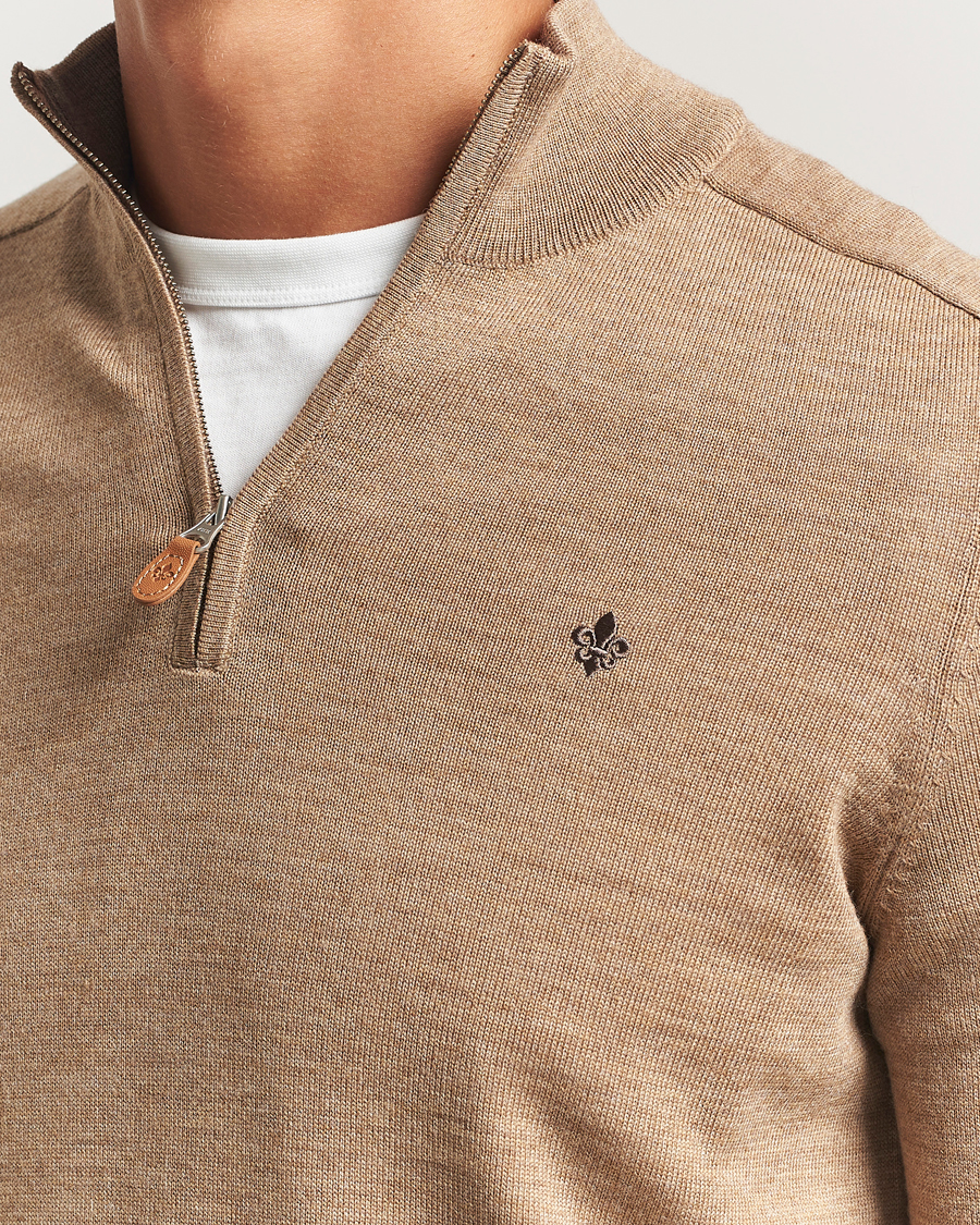 Herre | Trøjer | Morris | John Merino Half Zip Camel