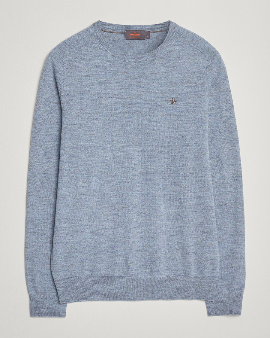 Herre | Trøjer | Morris | Merino O-Neck Light Blue