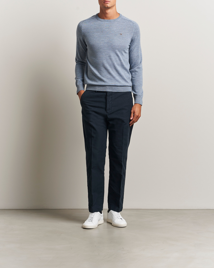 Herre | Trøjer | Morris | Merino O-Neck Light Blue