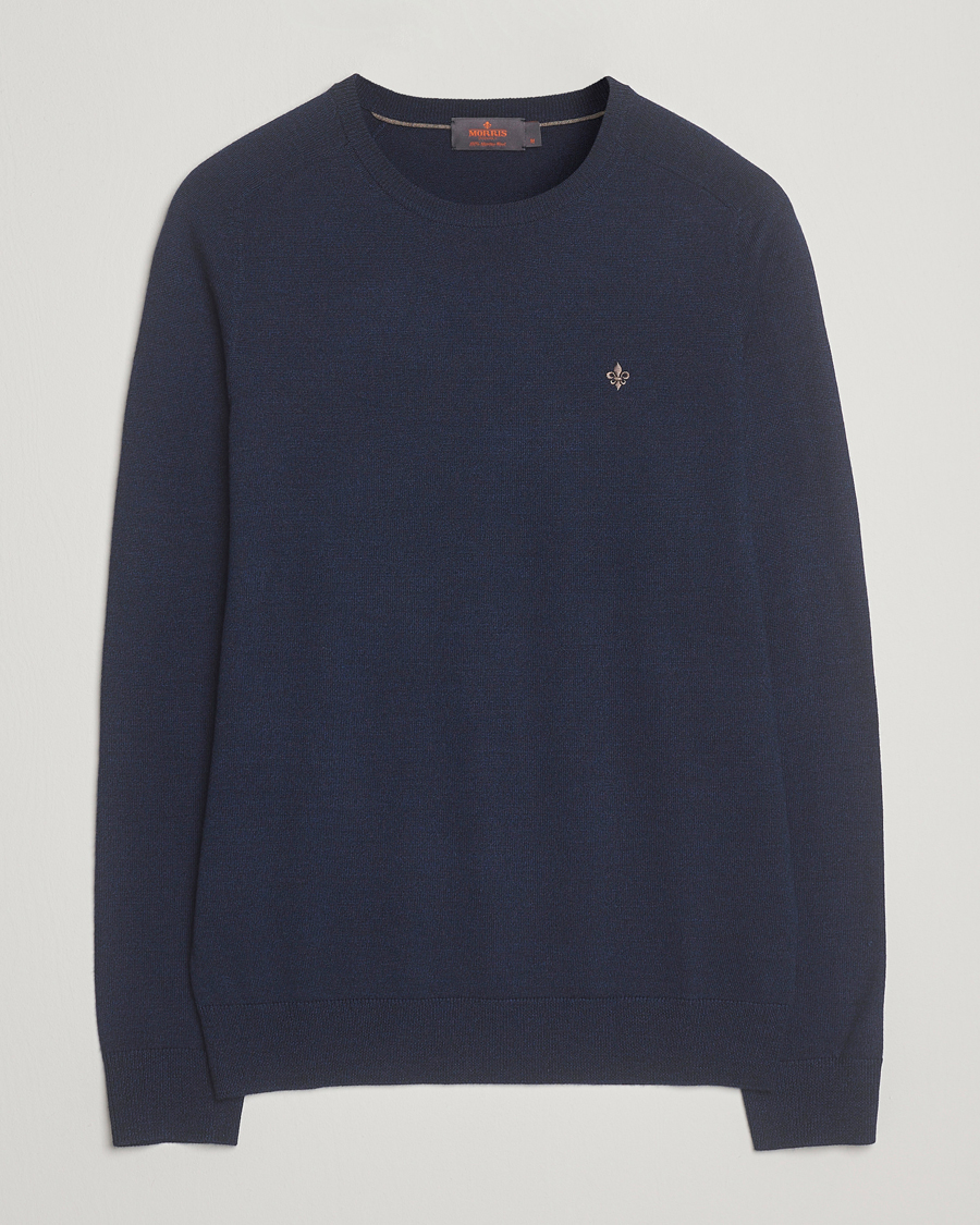 Herre | Trøjer | Morris | Merino O-Neck Dark Blue