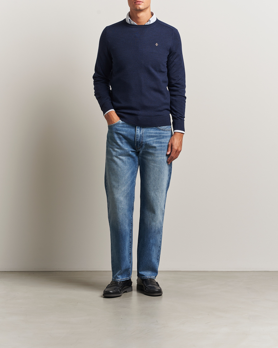 Herre | Trøjer | Morris | Merino O-Neck Dark Blue
