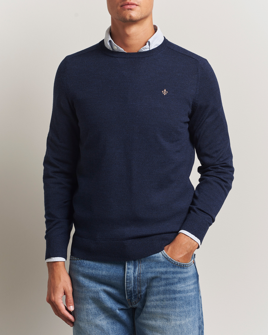 Herre | Trøjer | Morris | Merino O-Neck Dark Blue