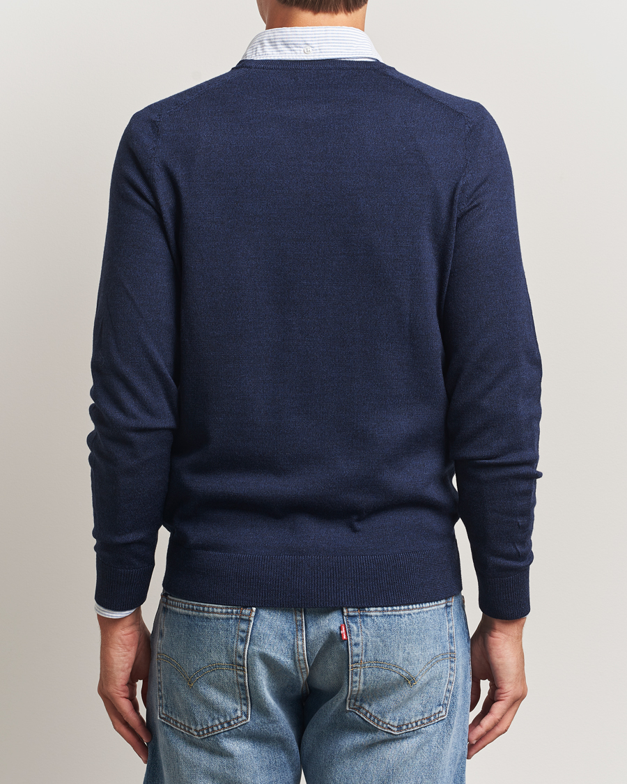 Herre | Trøjer | Morris | Merino O-Neck Dark Blue