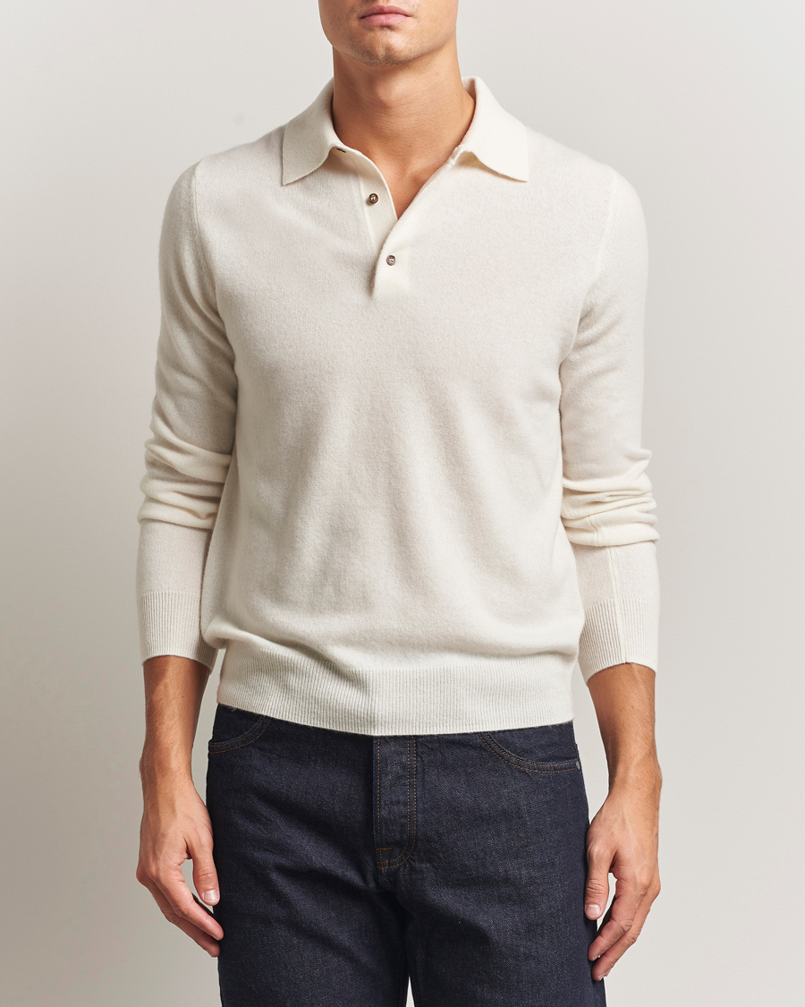 Herre | Trøjer | Morris | Cashmere Polo Neck Off White