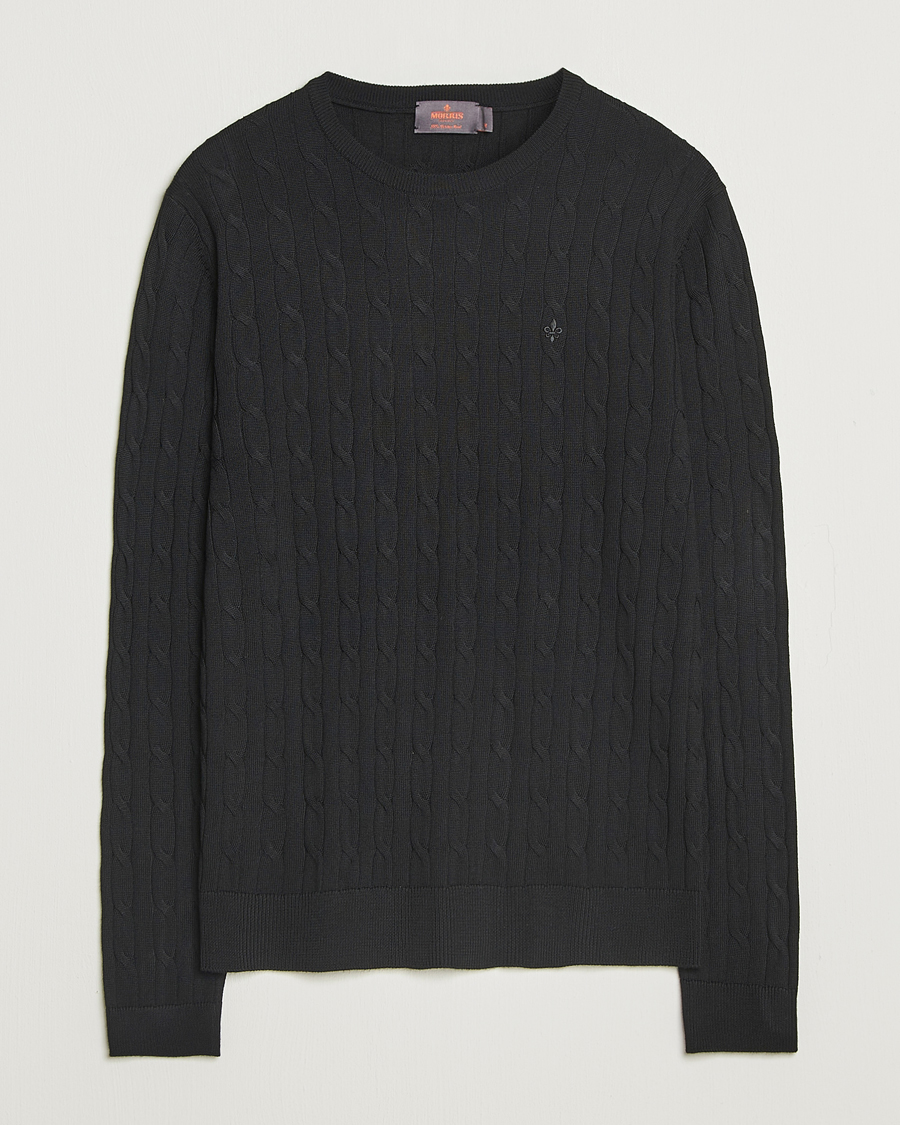 Herre | Trøjer | Morris | Merino Cable O-Neck Black