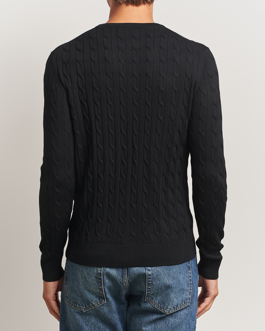 Herre | Trøjer | Morris | Merino Cable O-Neck Black
