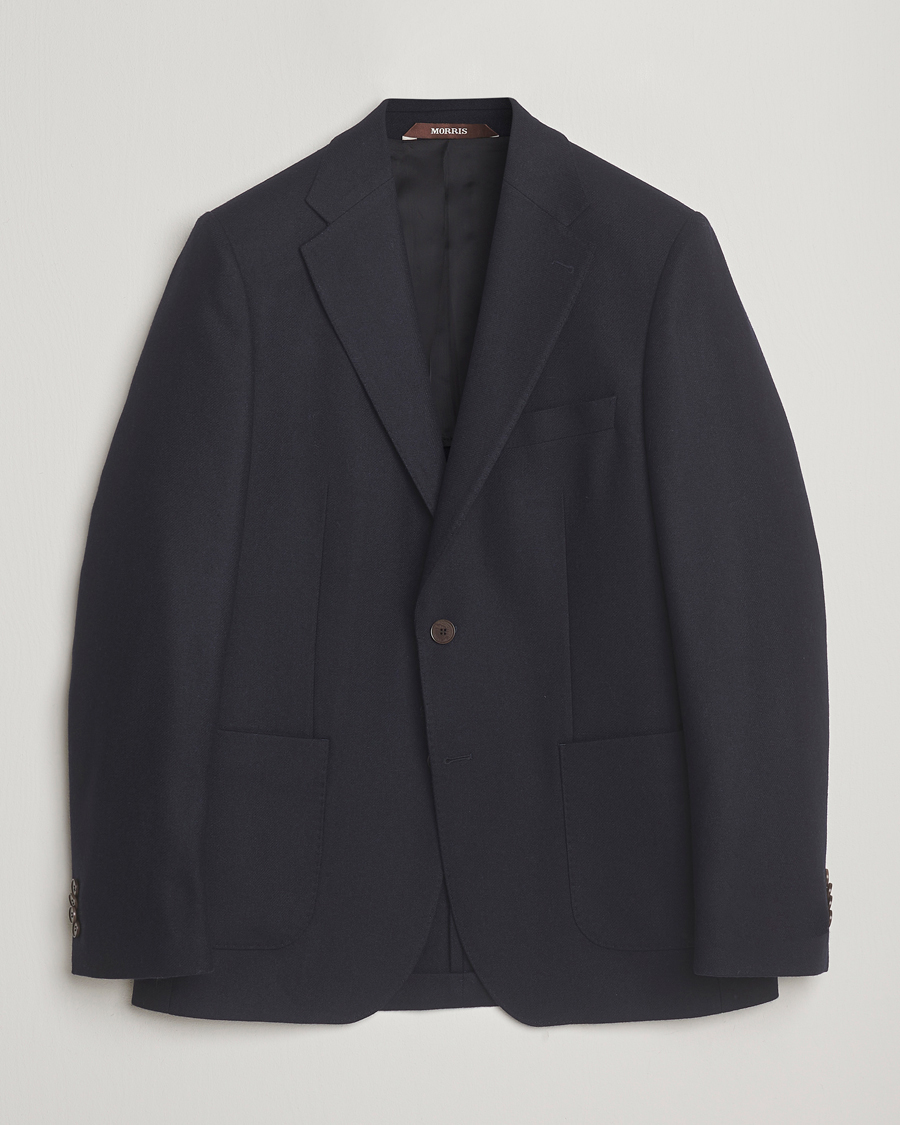 Herre | Blazere & jakker | Morris | Flannel Wool Blazer Navy