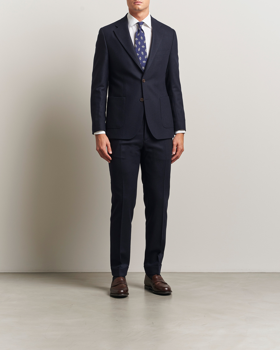 Herre | Blazere & jakker | Morris | Flannel Wool Blazer Navy