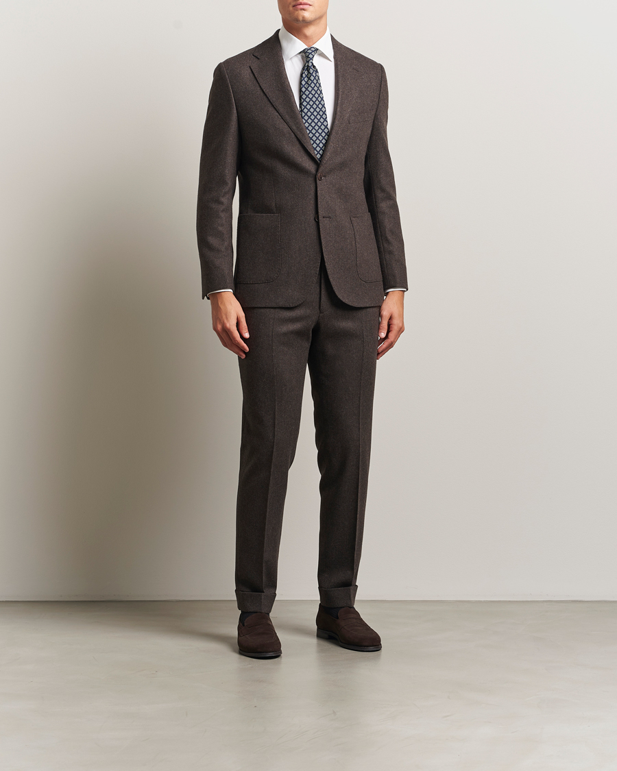Herre | Blazere & jakker | Morris | Flannel Wool Blazer Brown