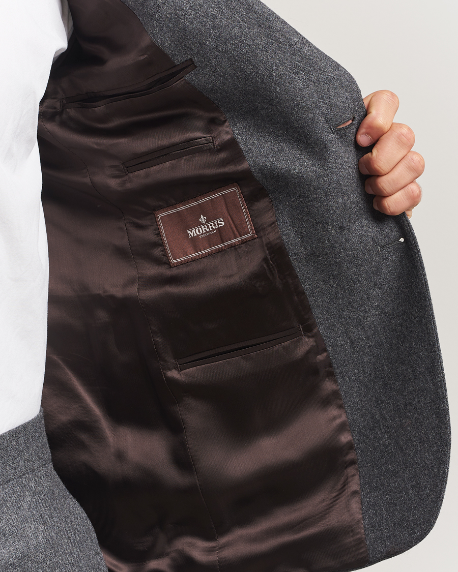 Herre | Blazere & jakker | Morris | Flannel Wool Blazer Grey
