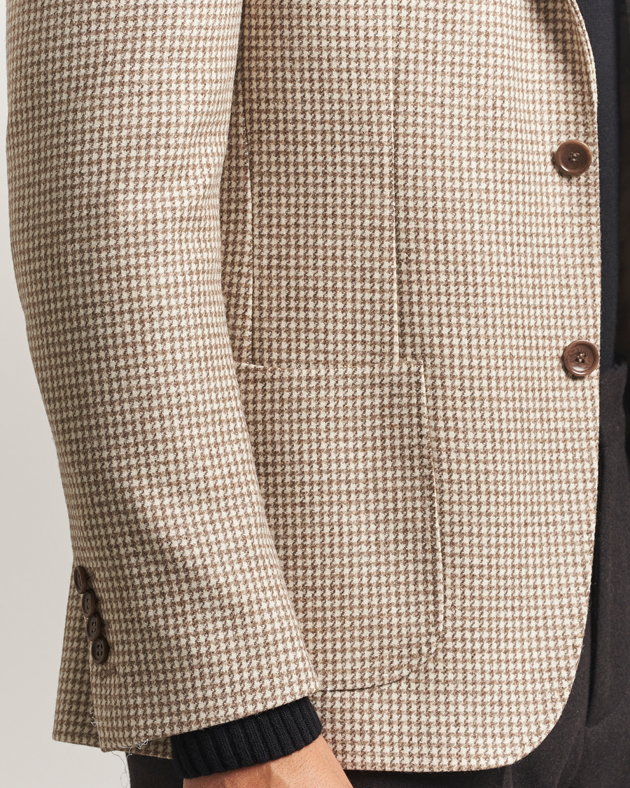 Herre | Blazere & jakker | Morris | Wool Silk Houndstooth Blazer Khaki