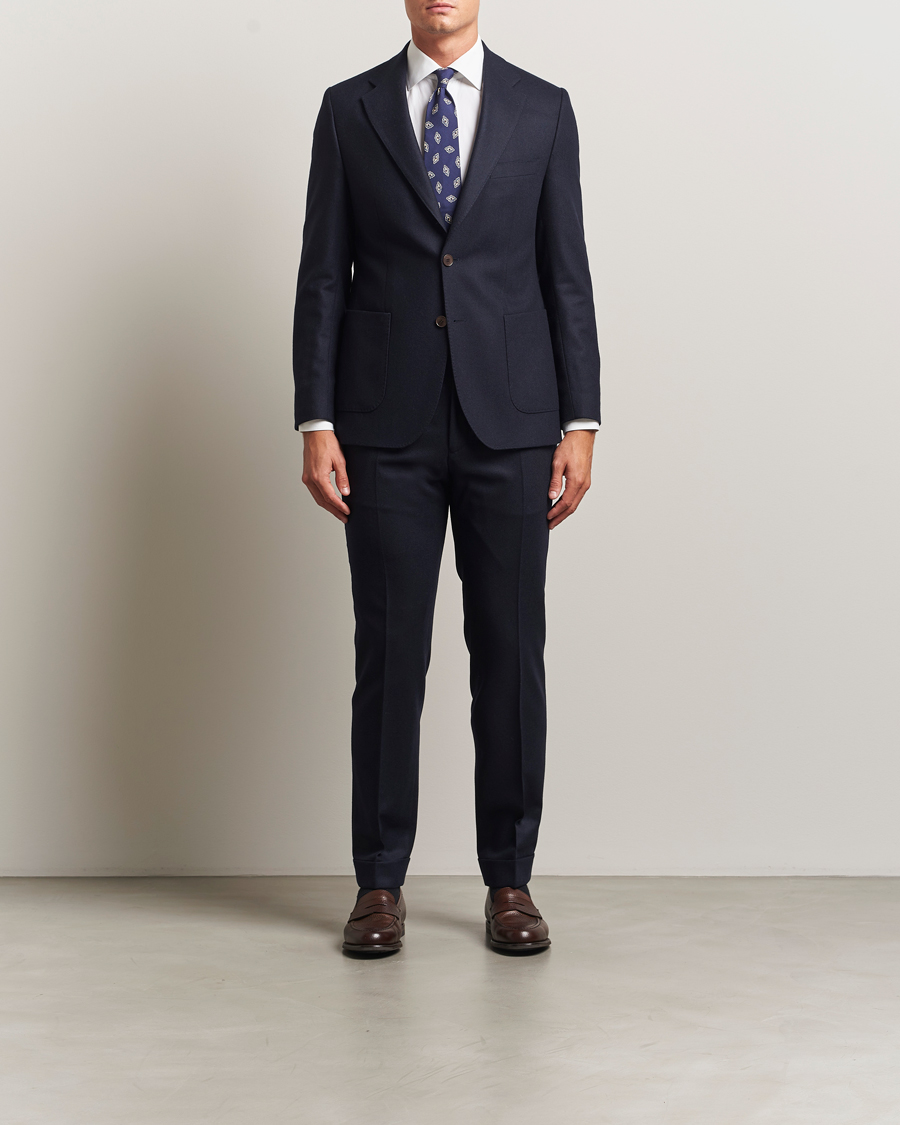 Herre | Bukser | Morris | Jack Flannel Trousers Navy