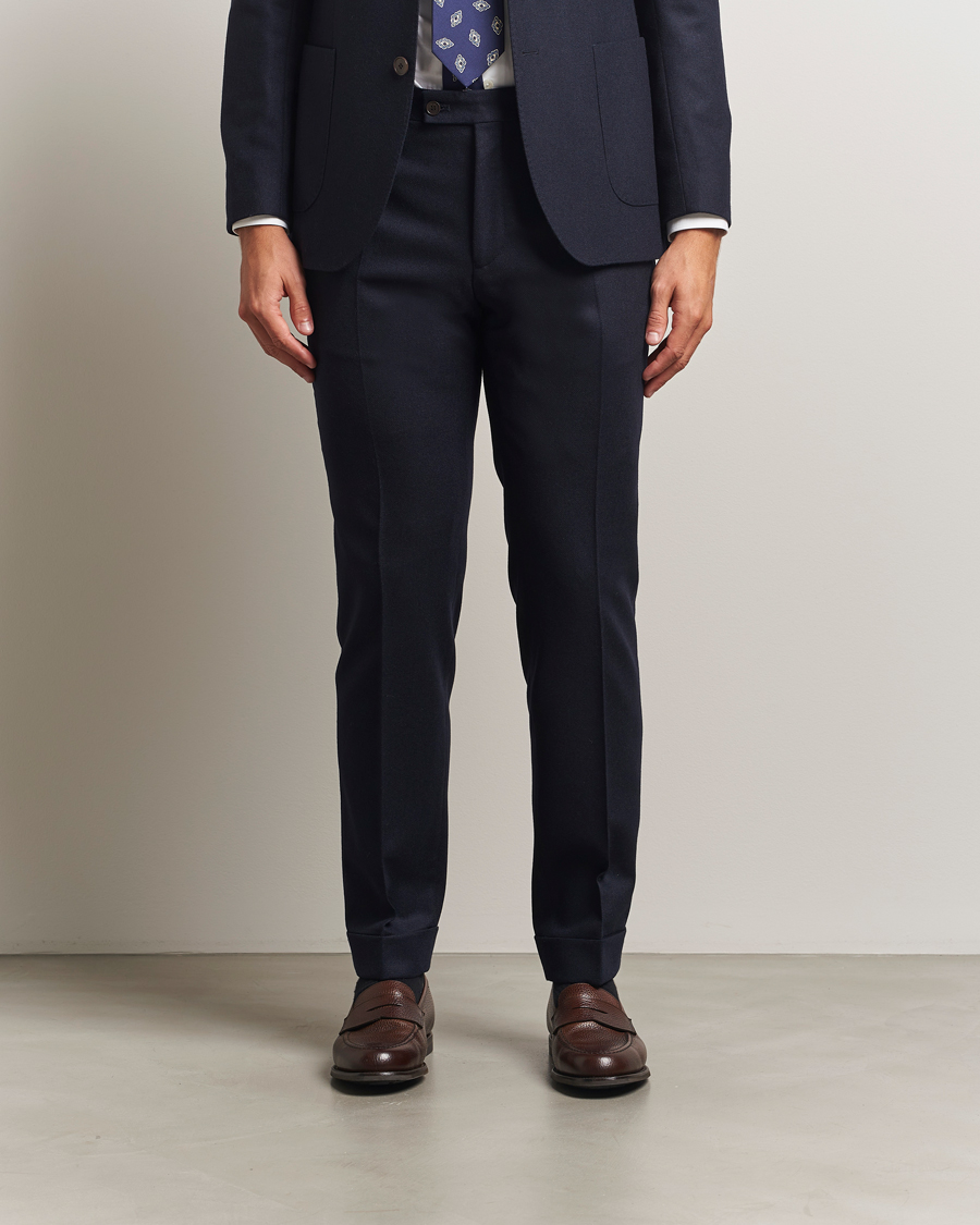 Herre | Bukser | Morris | Jack Flannel Trousers Navy