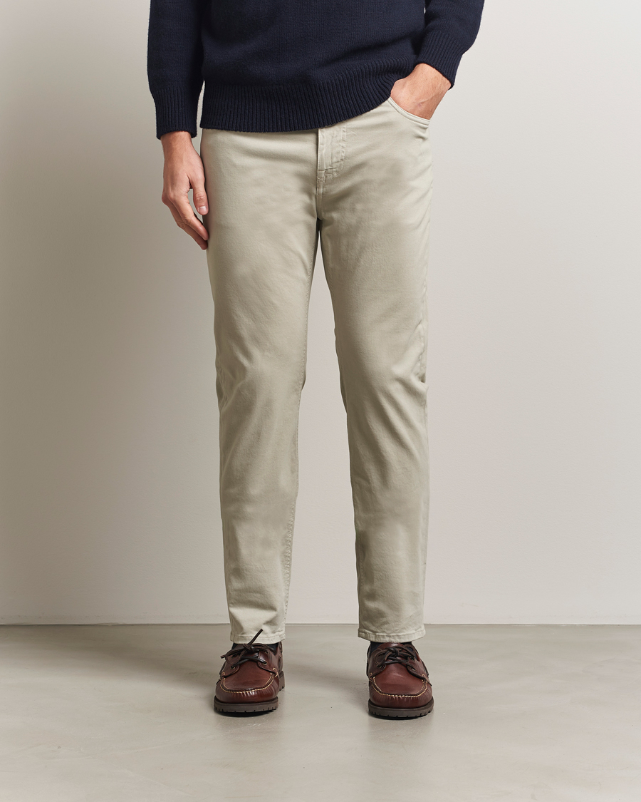 Herre | Bukser | Morris | James Brushed 5-Pocket Pants Khaki