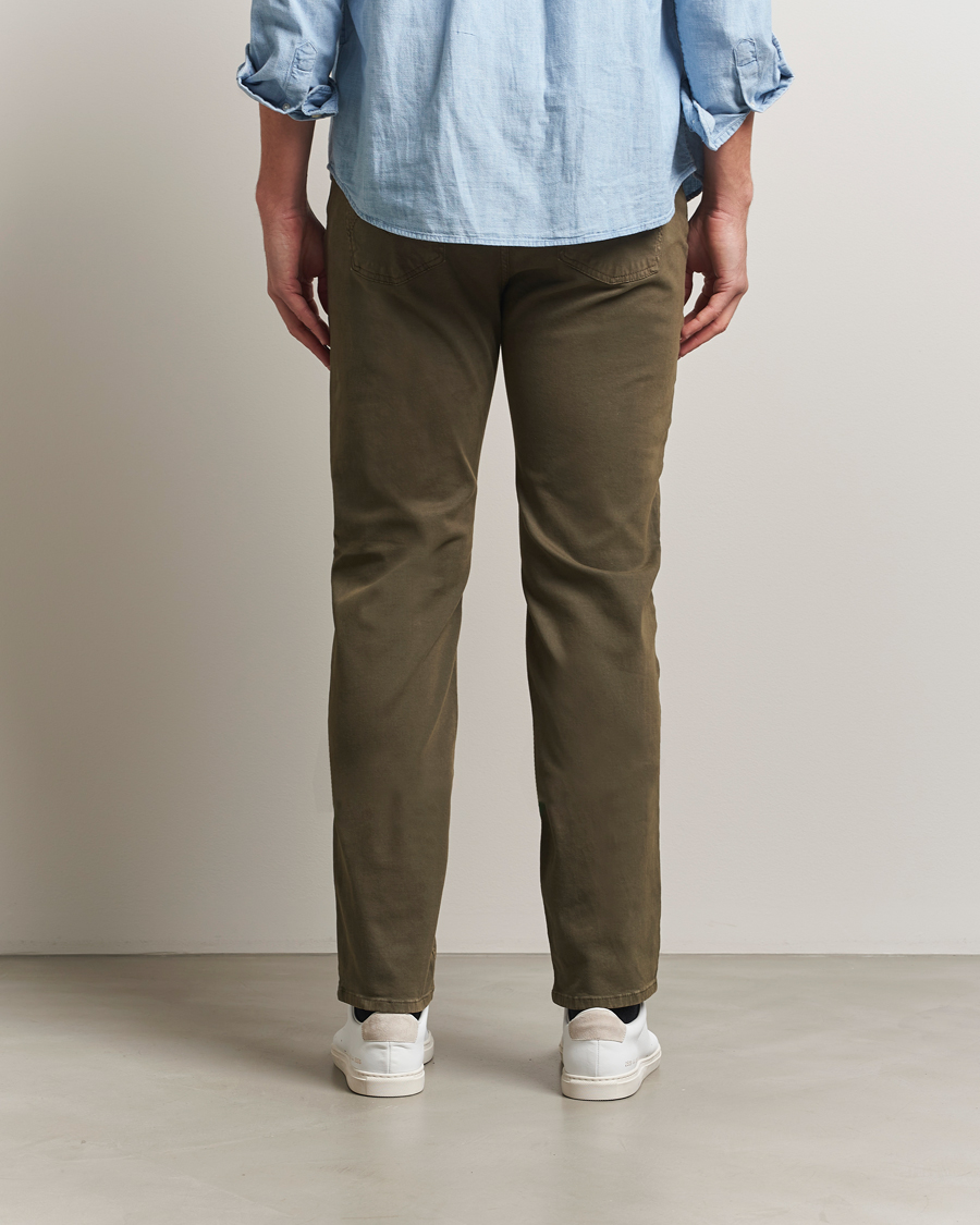 Herre | Bukser | Morris | James Brushed 5-Pocket Pants Olive