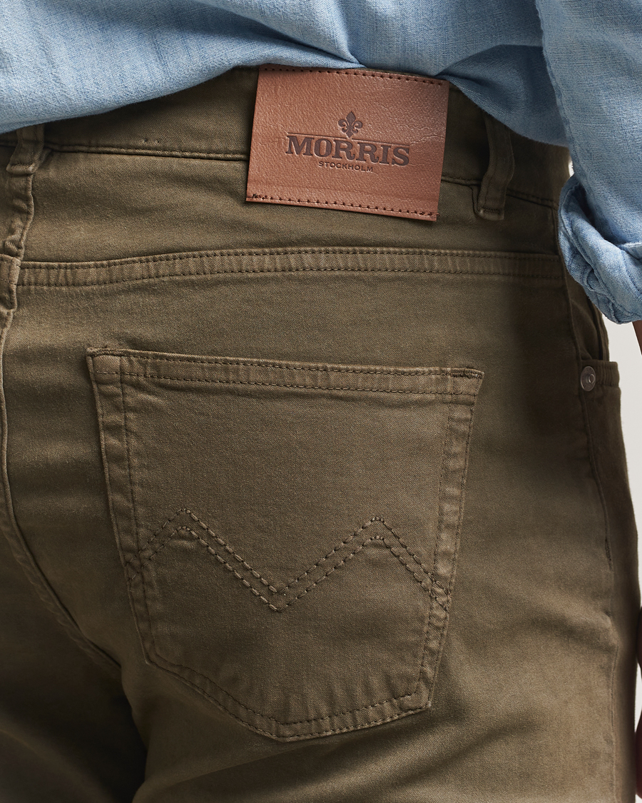 Herre | Bukser | Morris | James Brushed 5-Pocket Pants Olive