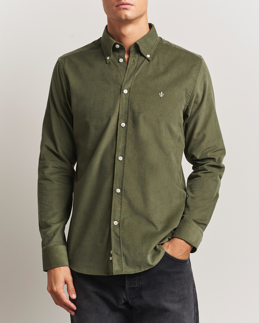 Herre | Skjorter | Morris | Douglas Corduroy Shirt Olive