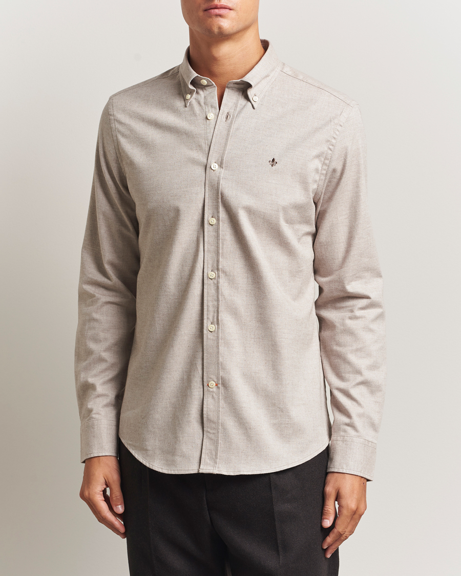 Herre | Skjorter | Morris | Watts Flannel Shirt Khaki