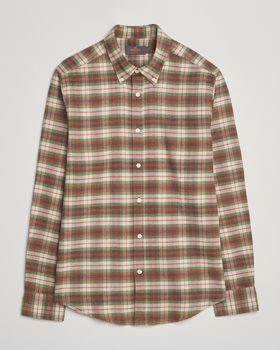 Herre | Skjorter | Morris | Flannel Check Shirt Olive