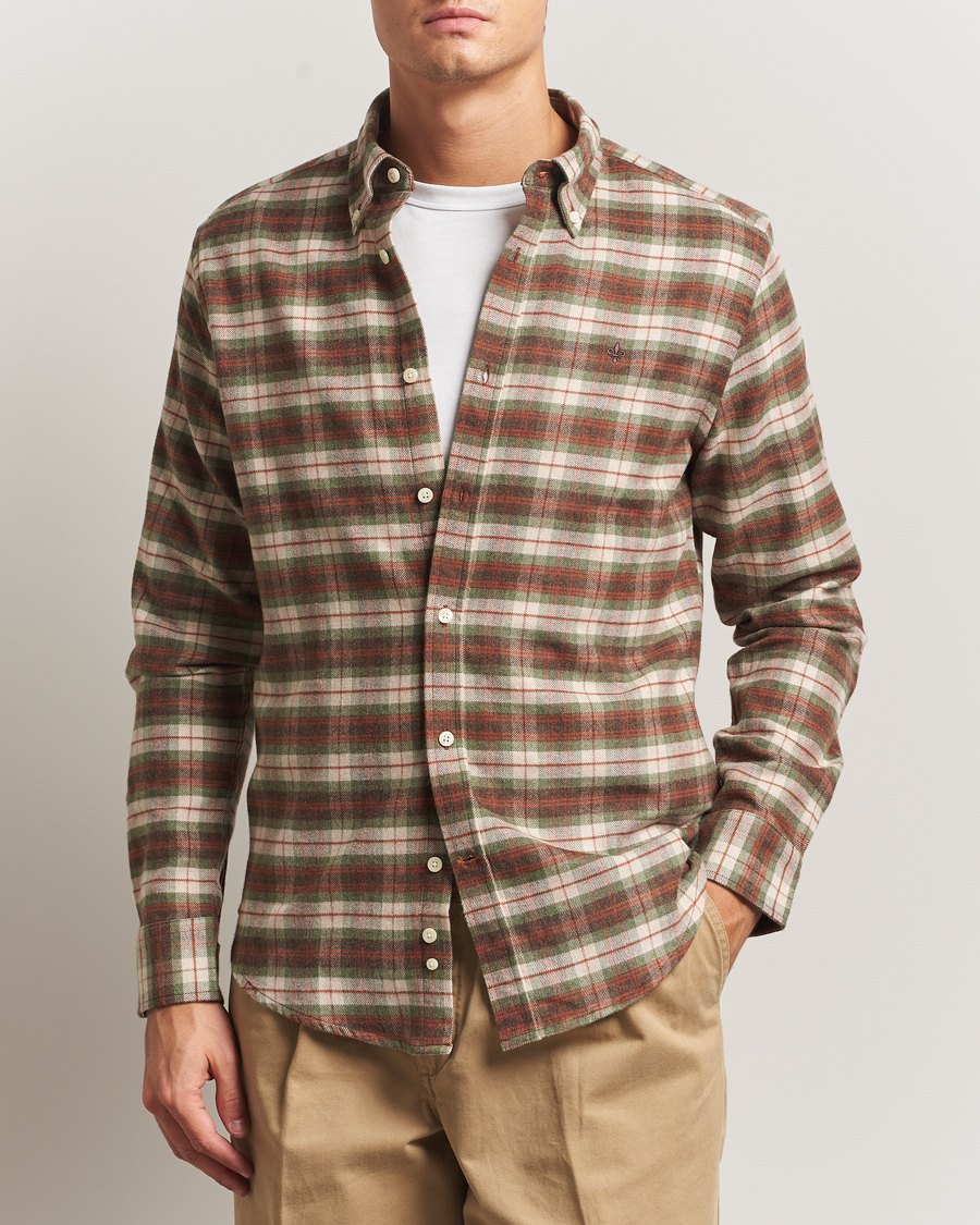 Herre | Skjorter | Morris | Flannel Check Shirt Olive