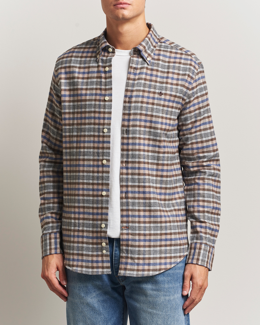 Herre | Skjorter | Morris | Flannel Check Shirt Brown