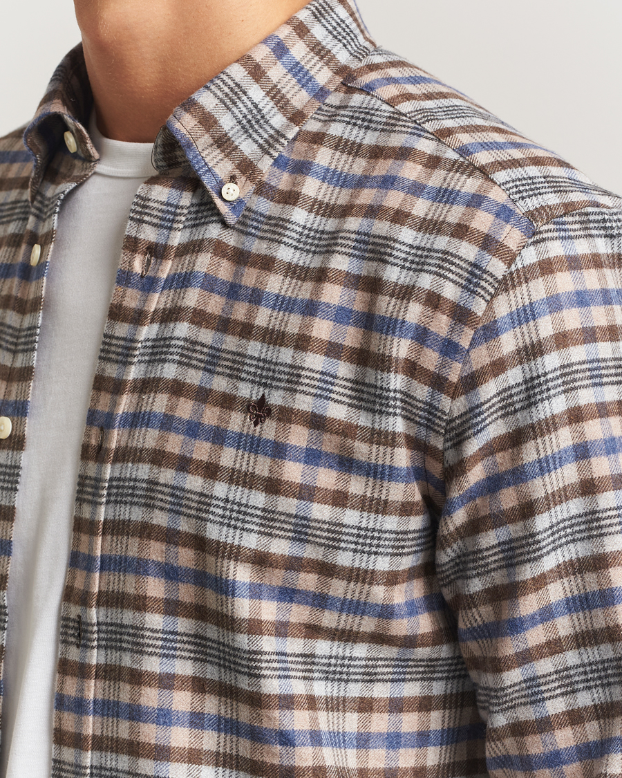 Herre | Skjorter | Morris | Flannel Check Shirt Brown