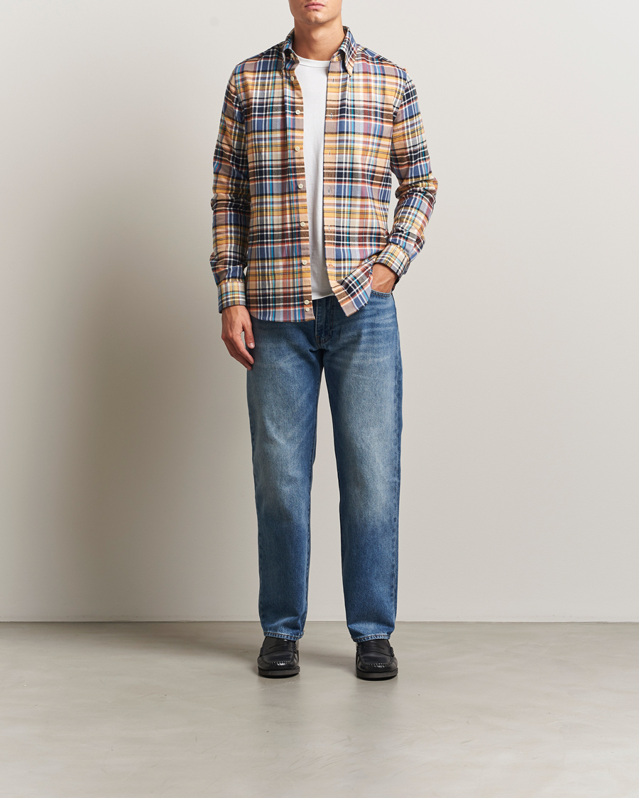 Herre | Skjorter | Morris | Happy Tartan Check Shirt Yellow